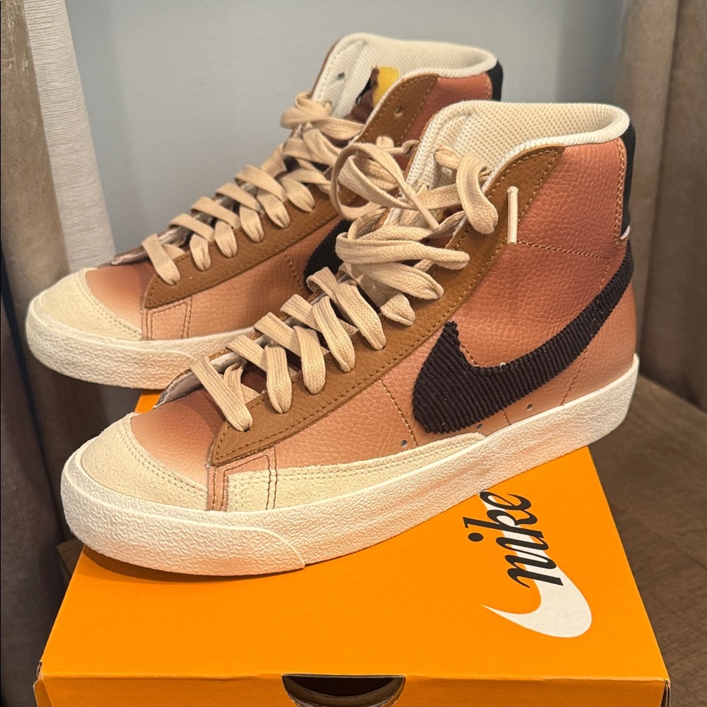 Nike Blazer Mid Sneakers in Brown and Black